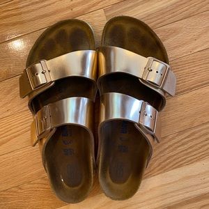Gold Soft Bed Birkenstocks